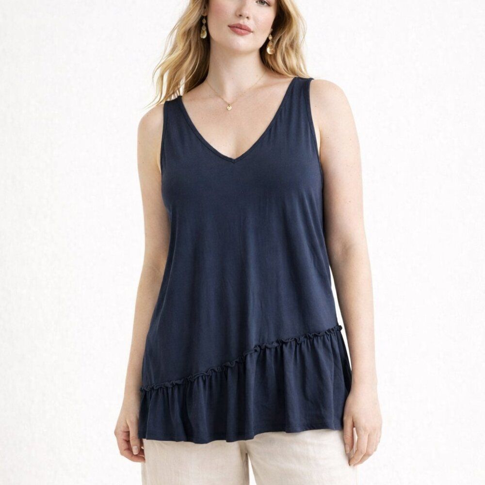 Dolan Left Coast Collection Blue V-Neck Tank Top Womens Size Small